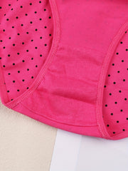 6 Pack Plus Size Bow Print Low Rise Briefs Set