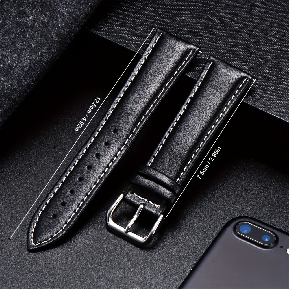 1pc Business PU Leather Strap 18 20 22 24mm Watch Strap