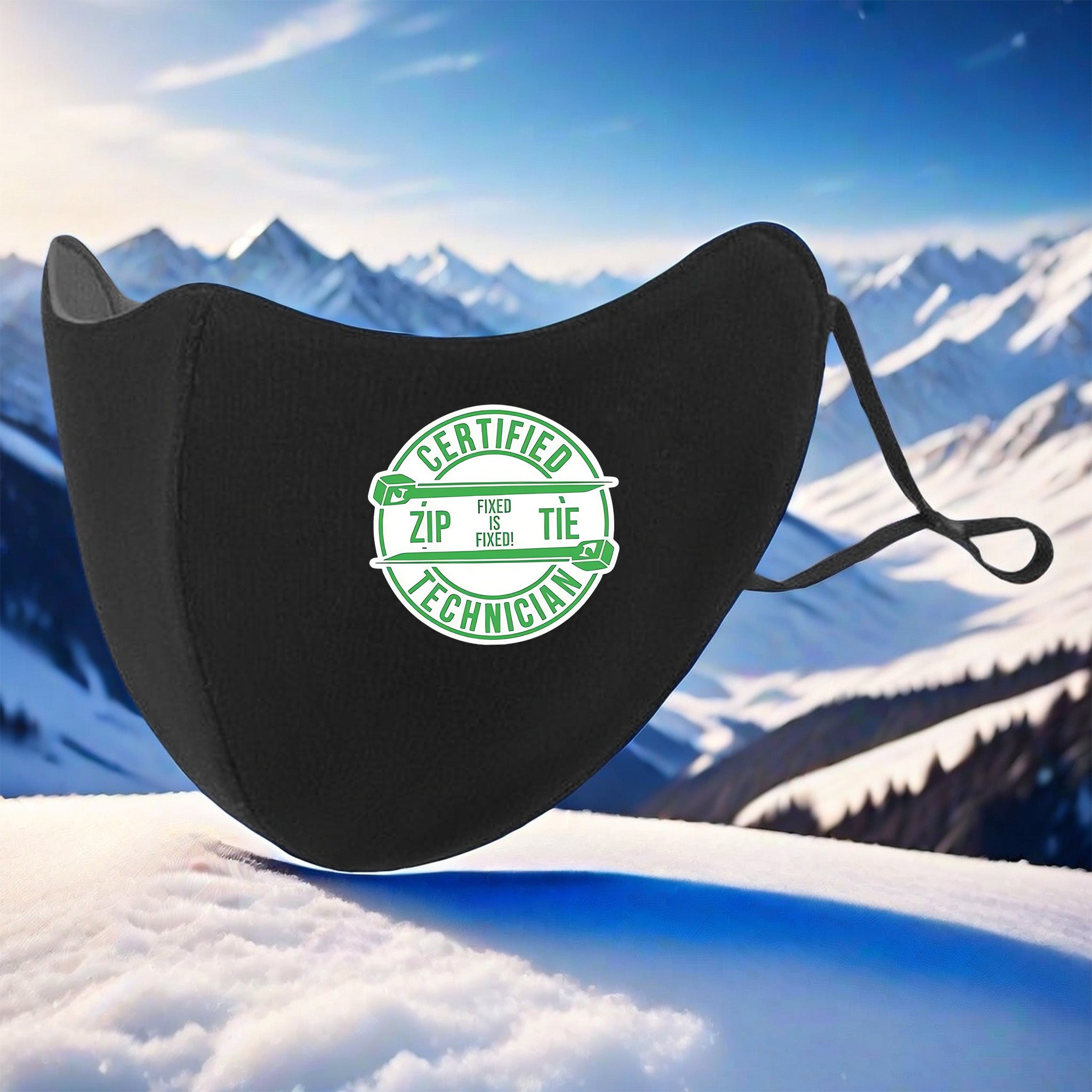 Windproof Zip Tie Technician 3D Knit Fabric Face Mask