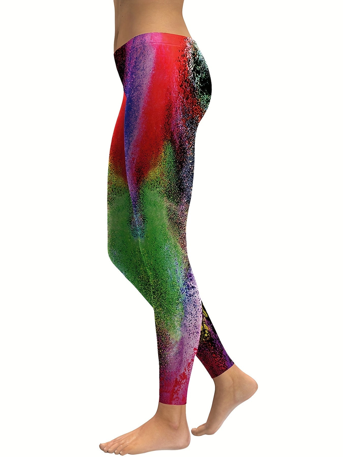 Galaxy Print Yoga Leggings - Stretchy Workout Leggings