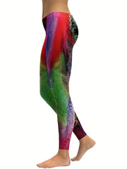 Galaxy Print Yoga Leggings - Stretchy Workout Leggings