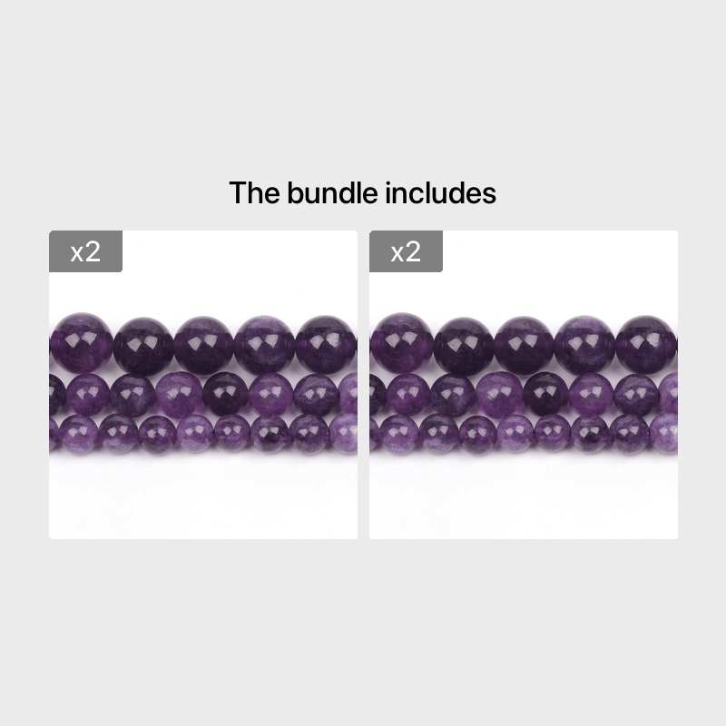 Natural Amethyst Stone Beads 6 8 10mm Round Shape Crystal Loose Spacer Beads