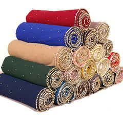 Hot Drill Chain Chiffon Thin Breathable Sunscreen Bandana Gypsophila Scarf