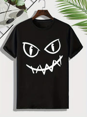 Men's Graffiti Face Print T shirt Active Breathable Tee