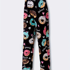Girl's Donut Graphic High Waist Sweatpants Casual Jogger Pants