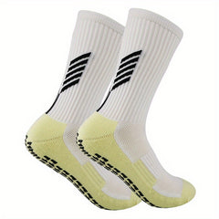 Non slip Silicone Bottom Football Socks Mid Calf Breathable Soccer Socks