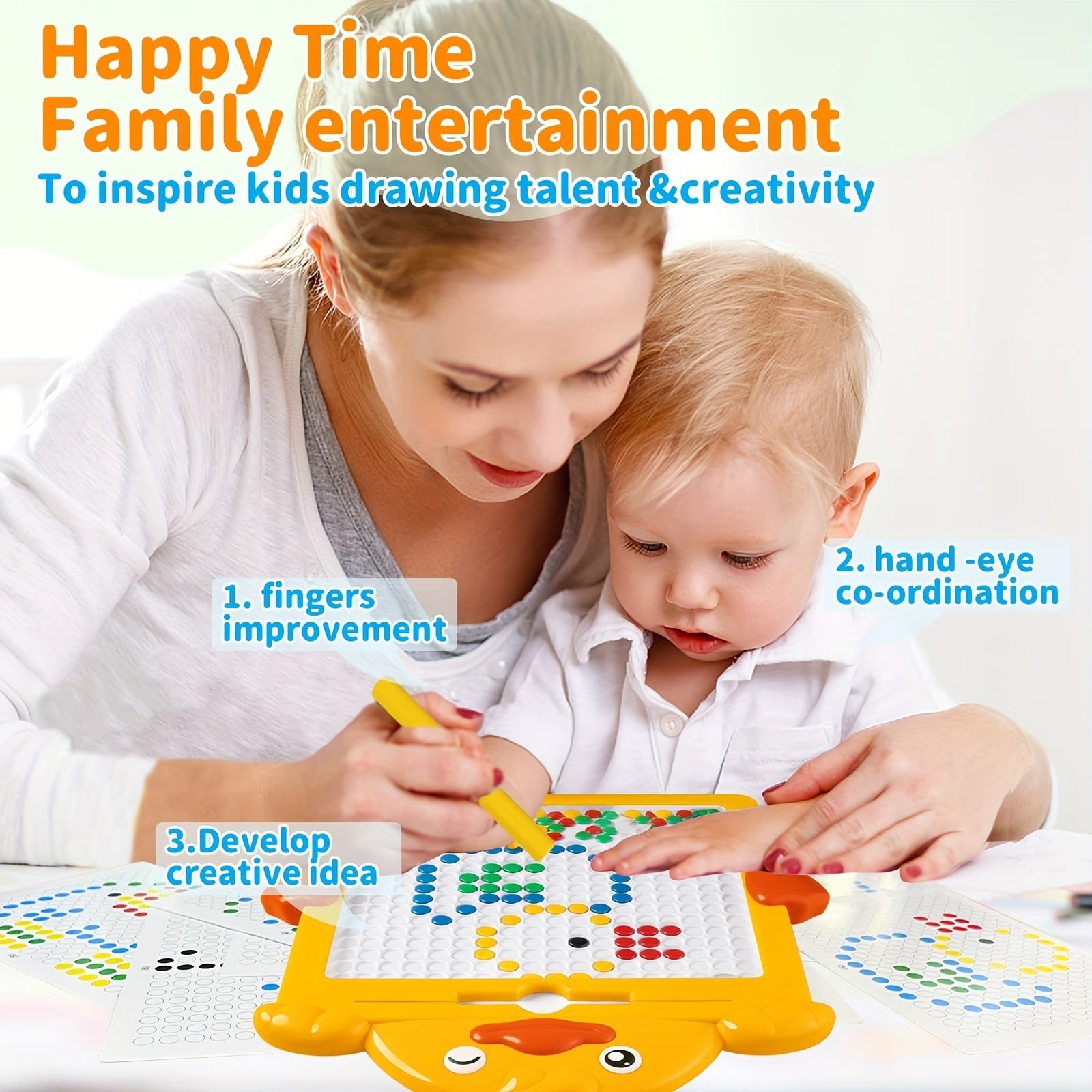 Large Magnetic Drawing Board for Toddlers with Magnetic Pen and Beads