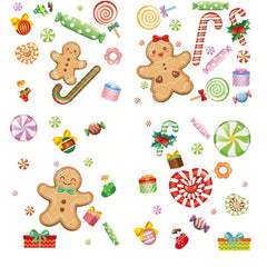 Christmas Glass Stickers Candy Man Candy Stick Static Stickers