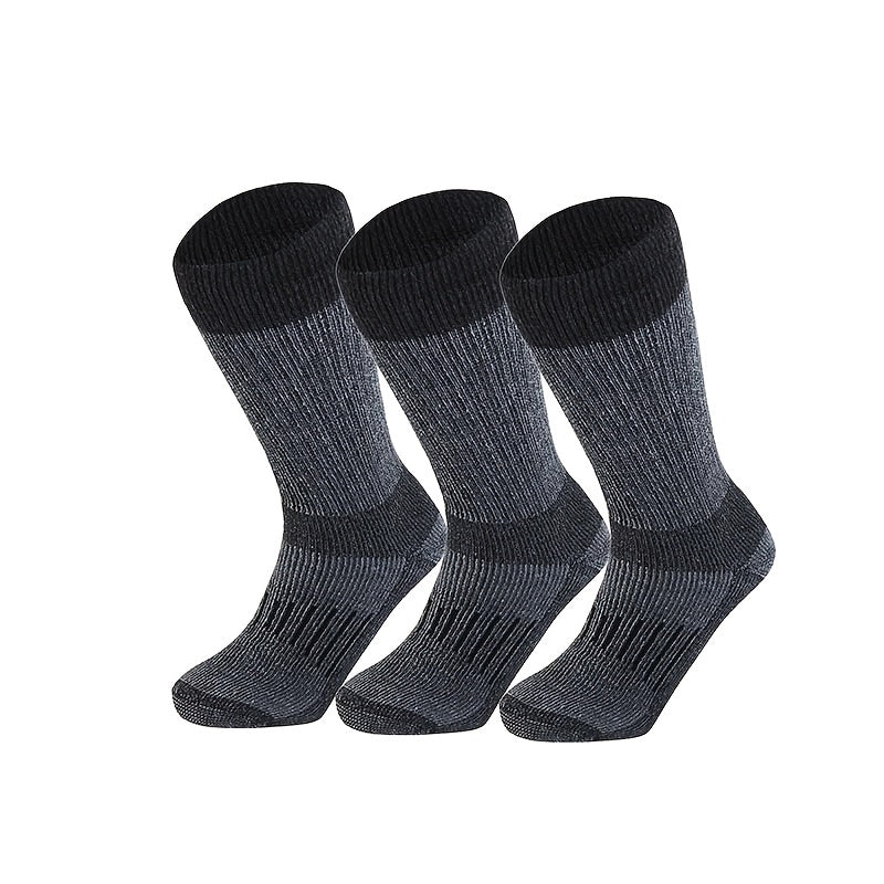 3 Pairs Men's Outdoor Wool Socks for Running Training Skiing