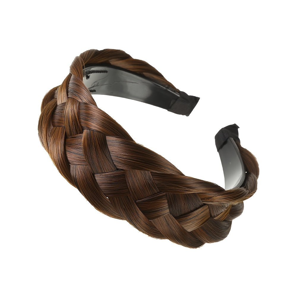 Synthetic Braided Hairband Wide Plaited Braids Headband