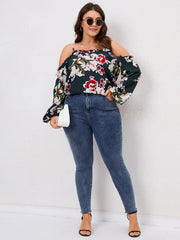Floral Cold Shoulder Blouse Spring Fall Shirt