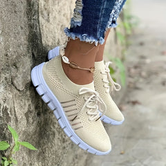 Women's Lace Up Sock Sneakers Low Top Running Shoes