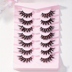 7 Pairs 5D Fishtail False Eyelashes Fluffy Wispy Makeup Extension 15mm