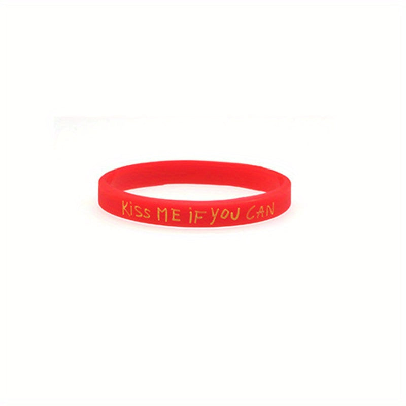 Letter Print Silicone Couple Wristband Bracelet
