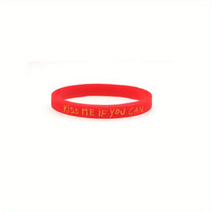 Letter Print Silicone Couple Wristband Bracelet