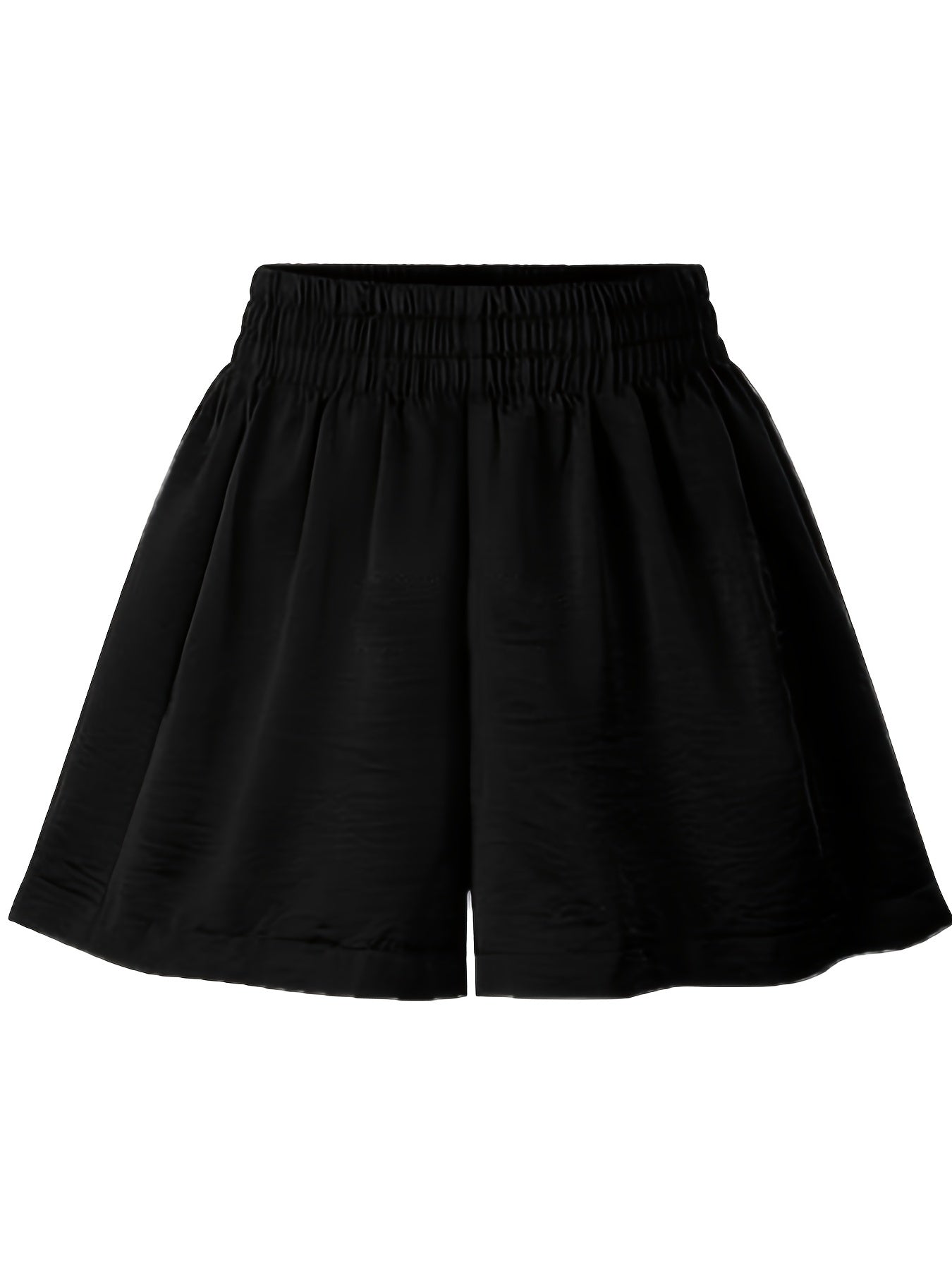 Solid Color Elastic Waist Shorts for Women