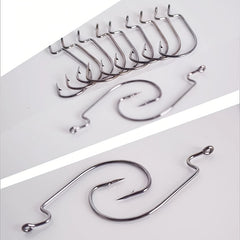 25pcs High Carbon Steel Crank Hooks Soft Lures Fishing Accessories Size 8-5/0