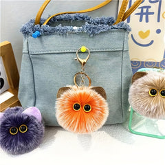 Blush Cat Ball Keychain Plush Doll Bag Cartoon Pendant Small Gift