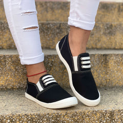 Women's Canvas Slip On Shoes Lightweight Low Top Sneakers