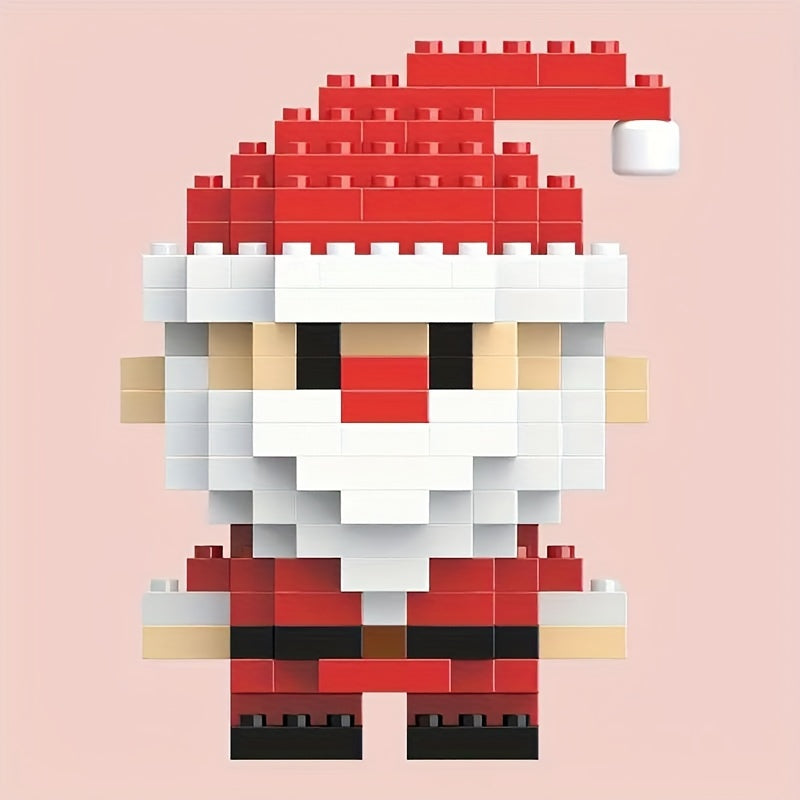 Christmas Santa Claus Building Block Toy Mini Hut Decor Gift