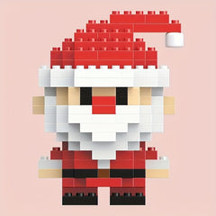 Christmas Santa Claus Building Block Toy Mini Hut Decor Gift