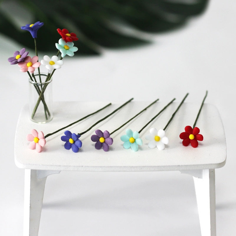 1:12 Scale Mixed Color Daisies Plastic Flowers Dollhouse Decor Bedroom Accents