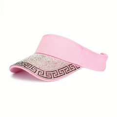 Geometric Rhinestone Visor Hat Solid Sun Hat Casual Golf Baseball Cap