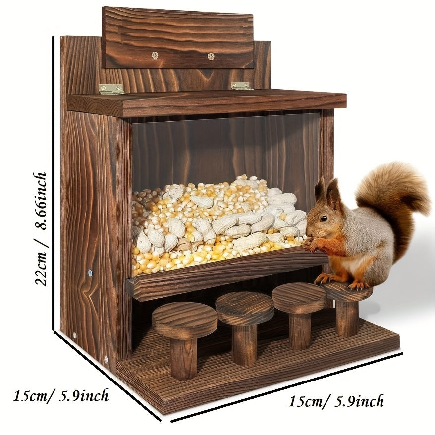 Wooden Squirrel House for Fall Garden Decor