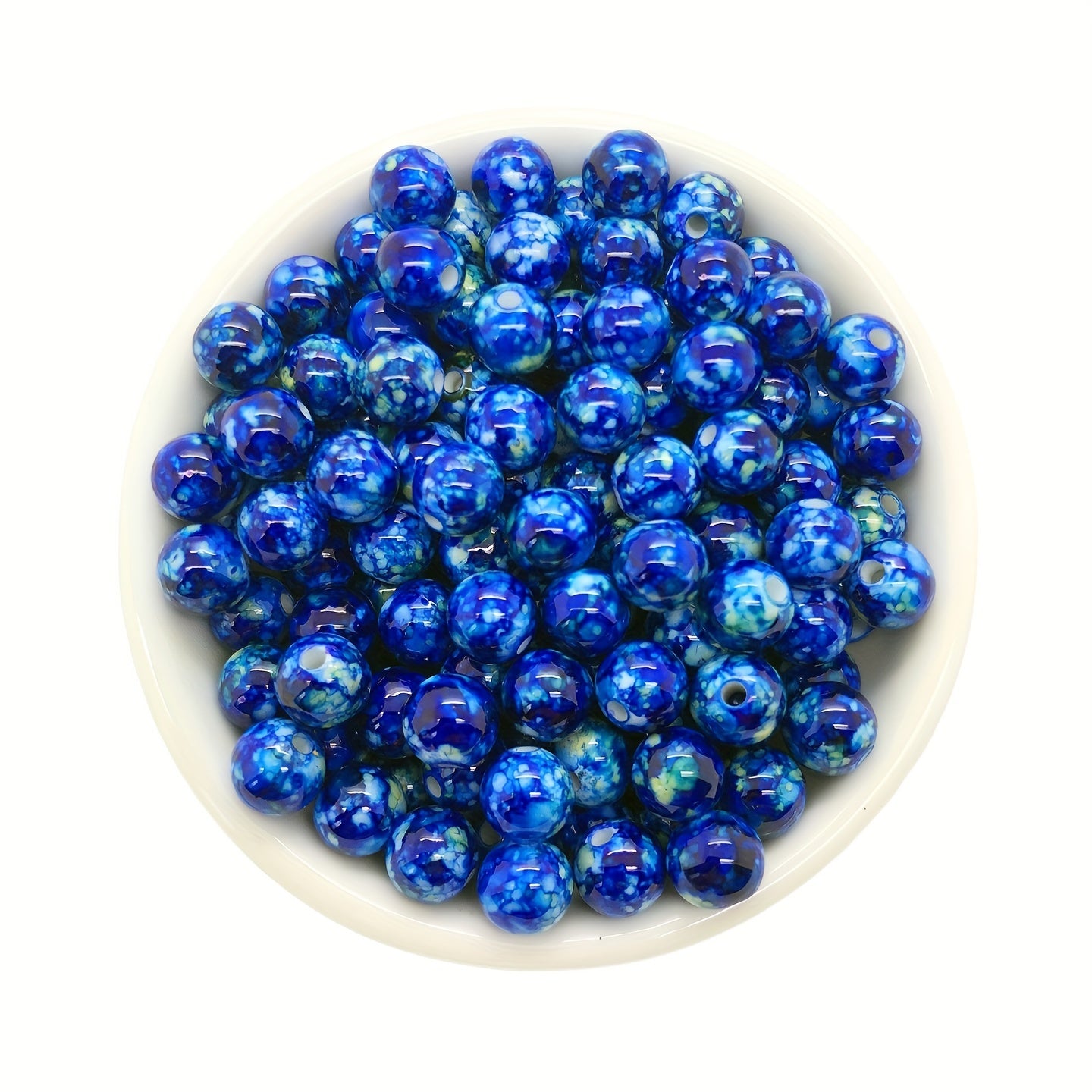 50pcs 8mm Double Multicolor Acrylic Beads Round Pearl Beads for Jewelry Making