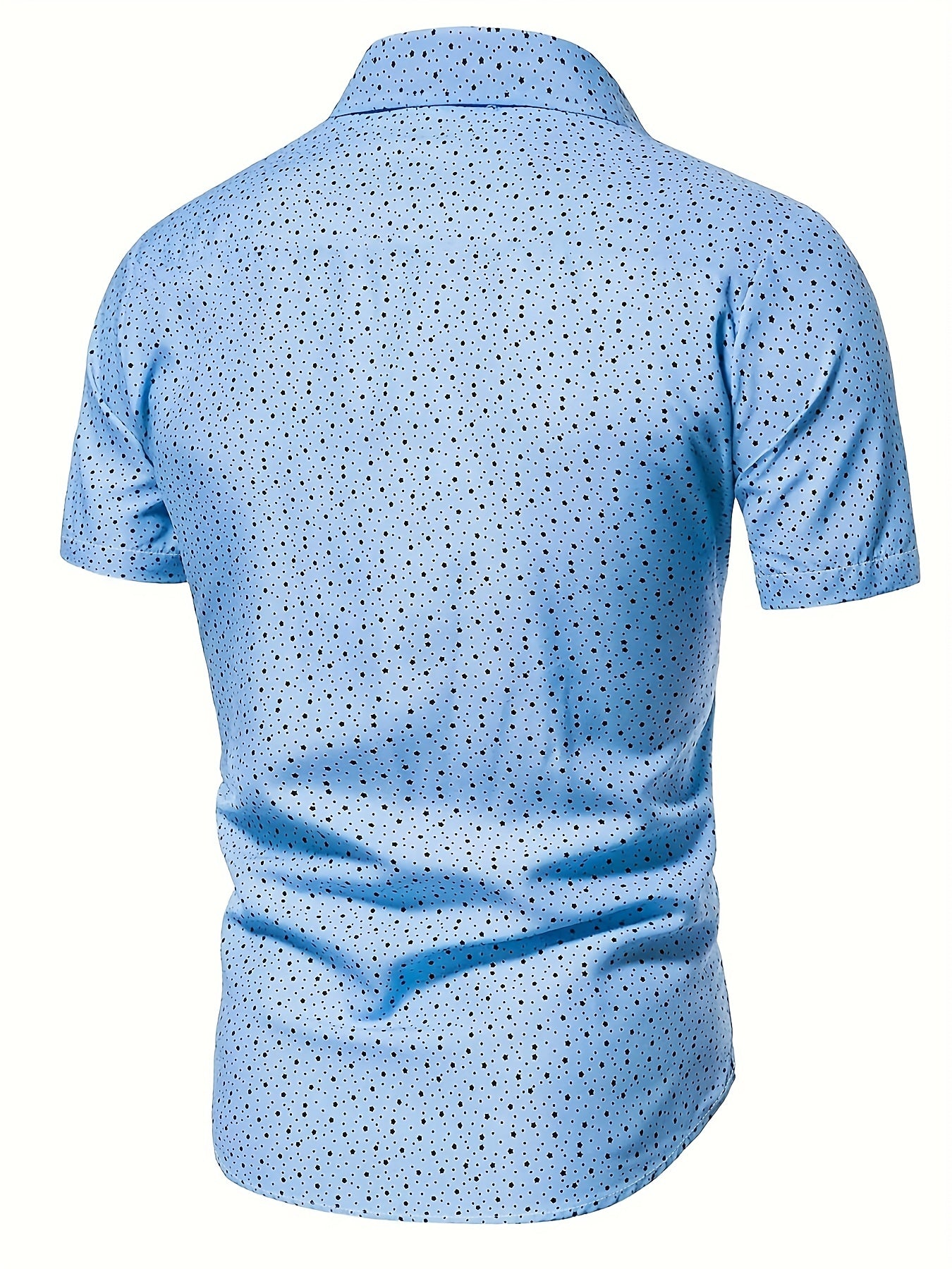 Star Pattern Short Sleeve Dress Shirt Men s Semi Formal Lapel Button Up Shirt