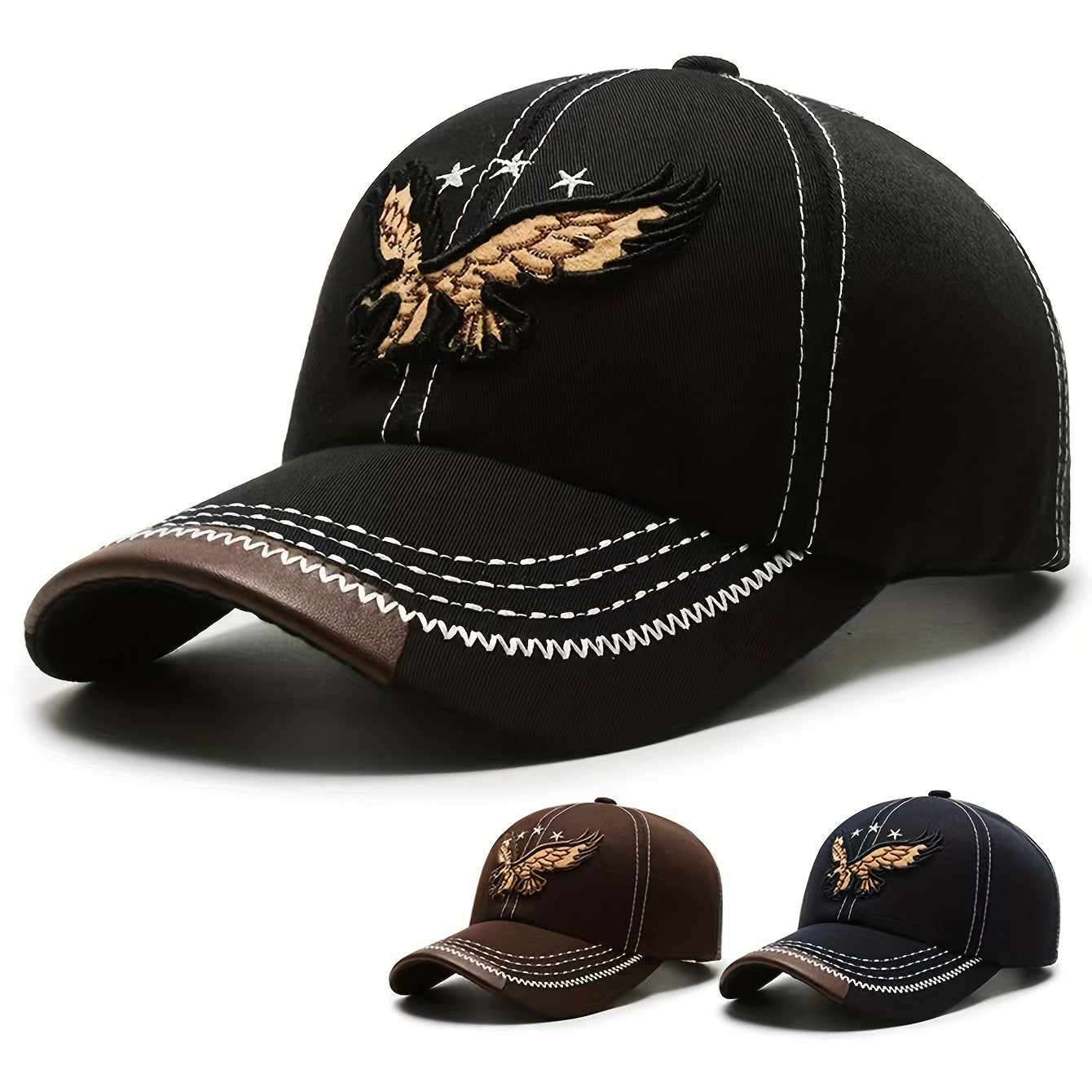 Eagle Embroidery Unisex Baseball Cap Dad Hats Adjustable