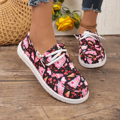 Women's Skate Shoes with Ice Cream & Heart Cartoon Patterns