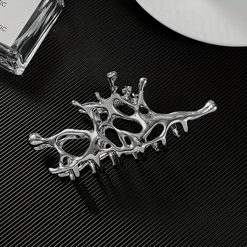 Irregular Butterfly Alloy Hair Claw Clip Silvery Non Slip Strong Hold Hair Clip