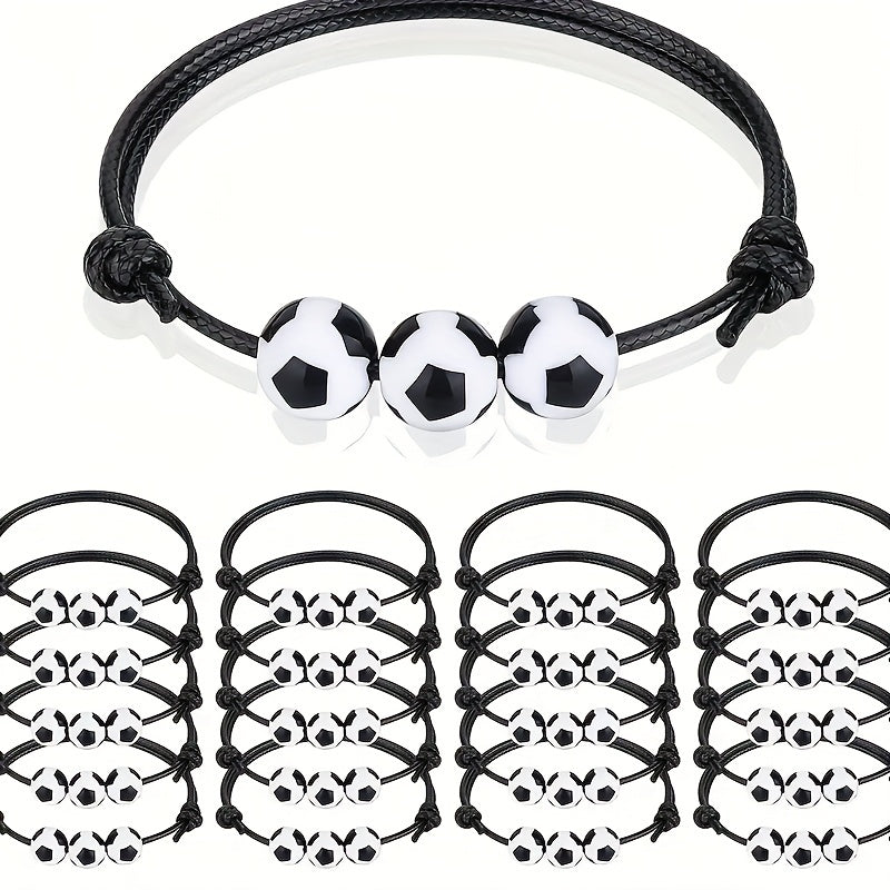 Sport Theme Charm Bracelets Football Soccer Beads Ball Bracelet