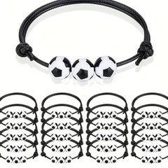 Sport Theme Charm Bracelets Football Soccer Beads Ball Bracelet
