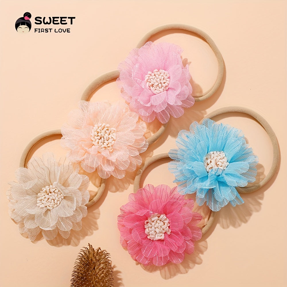 Mesh Flower Baby Headband Photography Prop