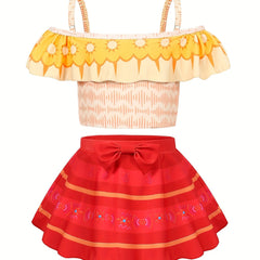 Toddler Girls Bikini Tankini Swimsuit Set Princess Cosplay Costume