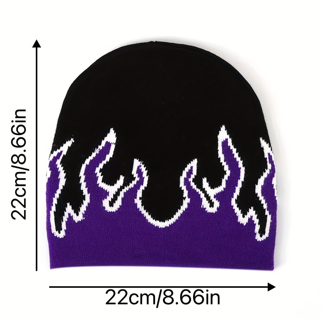 Flame Knitted Hat Hip Hop Street Outdoor Pullover Beanie