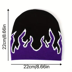 Flame Knitted Hat Hip Hop Street Outdoor Pullover Beanie