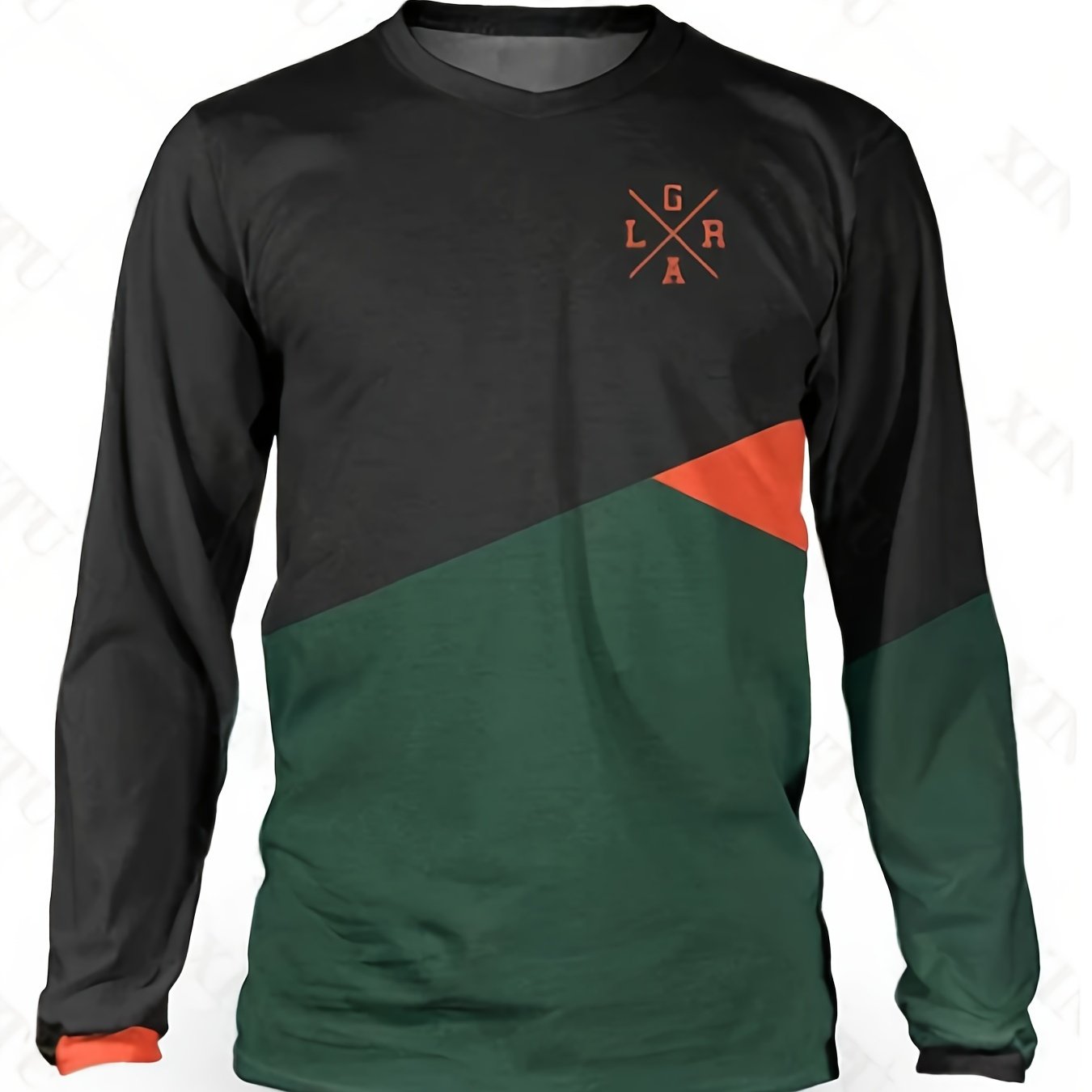 Men's Block Long Sleeve Motorcycle Off road T shirt Quick Dry Outdoor Top