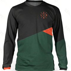 Men's Block Long Sleeve Motorcycle Off road T shirt Quick Dry Outdoor Top