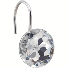 12pcs Round Acrylic Rhinestone Shower Curtain Hooks