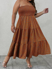 Women's Graphic Print Tube Maxi Dress