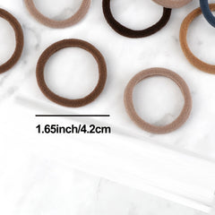 50pcs Hair Elastics Ties Solid Woven Rubber Bands Ponytail Holder