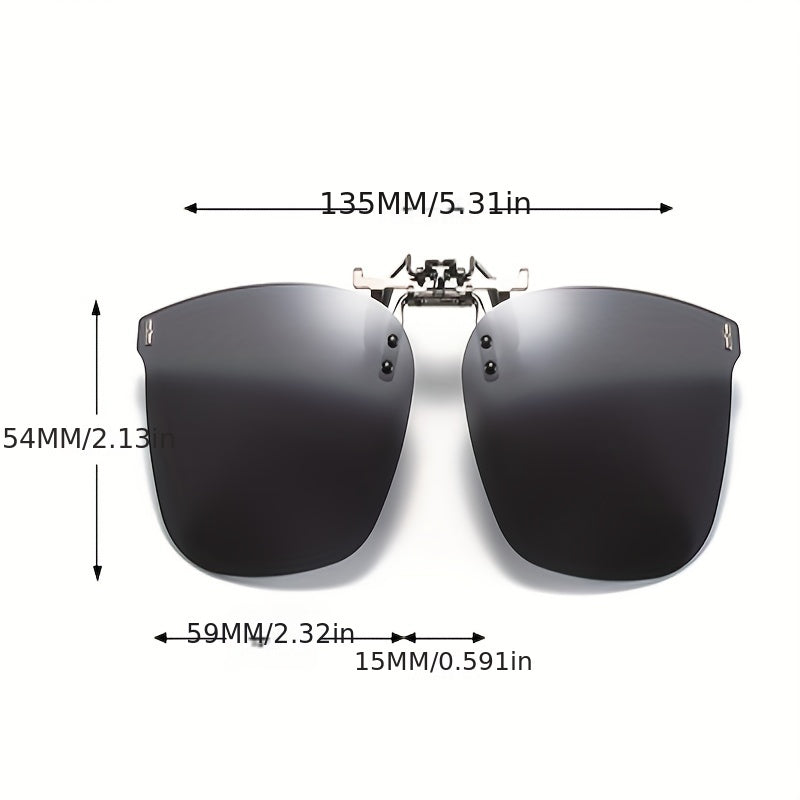 Men's Clip on Flip Up Polarizing Sunglasses Driving Glasses