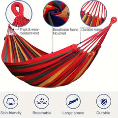 Portable Canvas Hammock - Holds 149 69KG - Anti-roll - Outdoor Travel