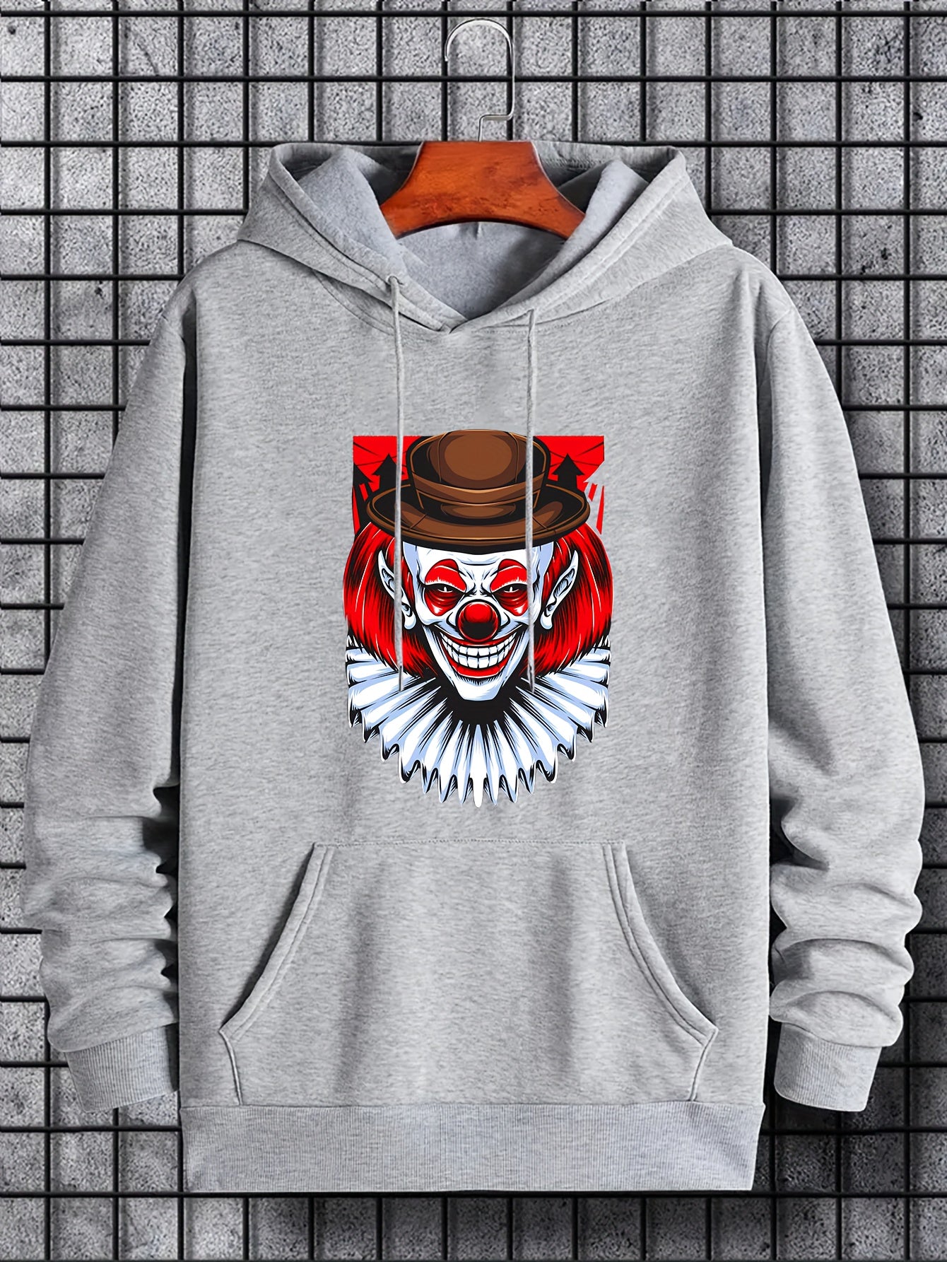Men's Scary Clown Graphic Hoodie Hooded Sweatshirt
