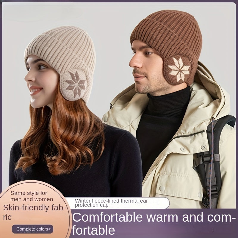 Winter Warm Knitted Beanie Hat Male Outdoor Cycling Coldproof Pullover Hat