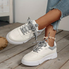 Women's Lightweight Low Top Sneakers - Casual Platform Skate Shoes