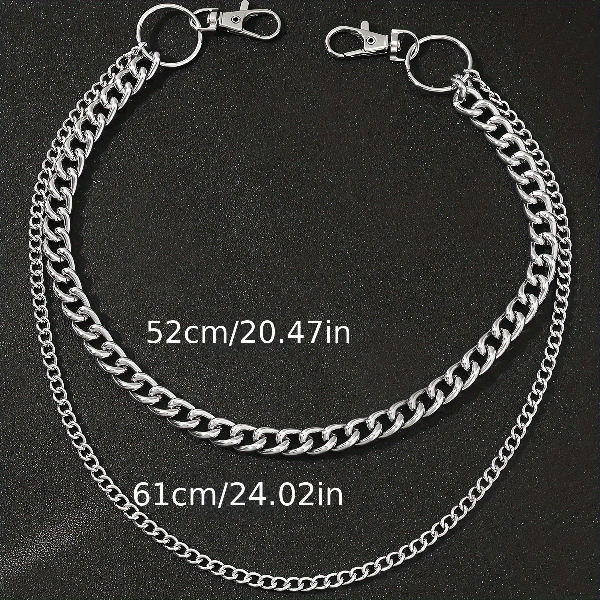 Men's Large Circle Silver Chain with Suit Pants